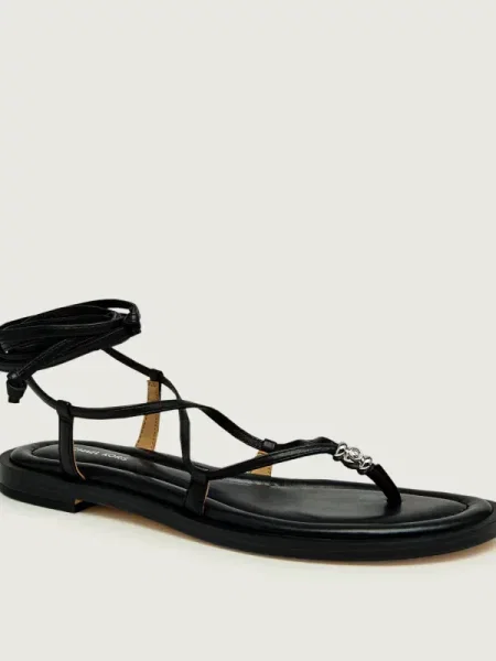 Michael Kors De piele sandale KHLOE negru
