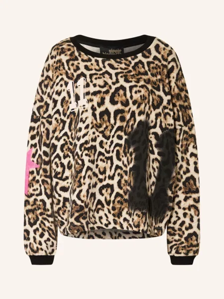 Yippie Hippie Mikina Oversized světle hnědá / hnědá černá