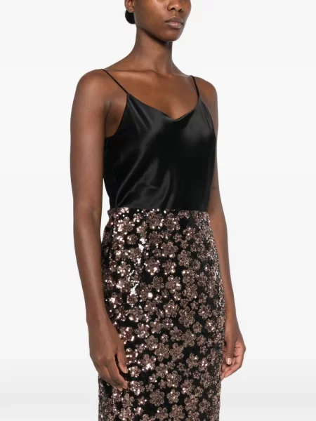 Fustă midi Max Mara cu paiete negru