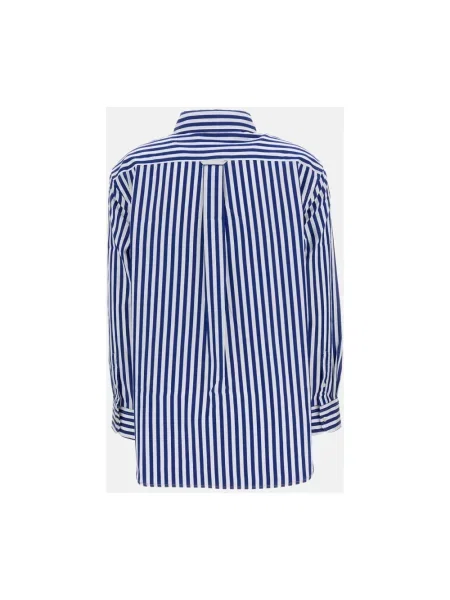 Bluzka koszulowa o kroju relaxed fit z wyhaftowanym logo model ‘Ligh’ Polo Ralph Lauren niebieska