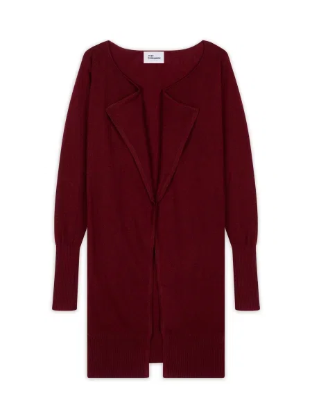 JUST CASHMERE Geacă tricotată Brooke bordeaux roșu