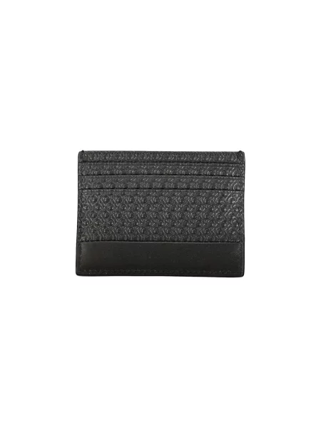 Lniany portfel Calvin Klein czarny