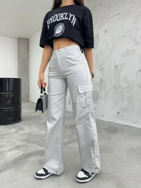 Pantaloni Bi̇keli̇fe gri