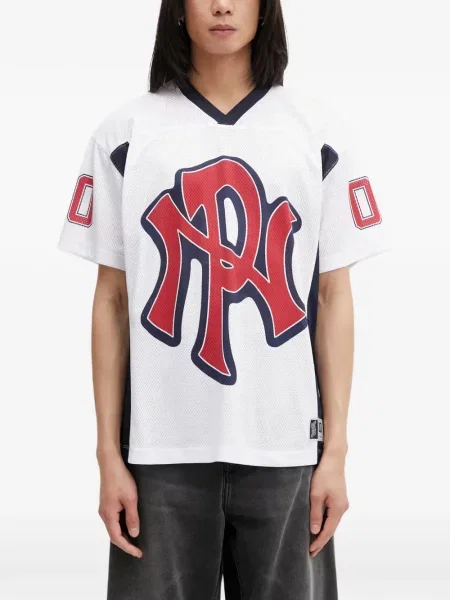 Tricou No Problemo cu imagine plasă alb