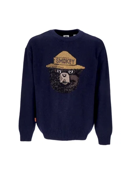 Sweter Element żakardowy niebieski