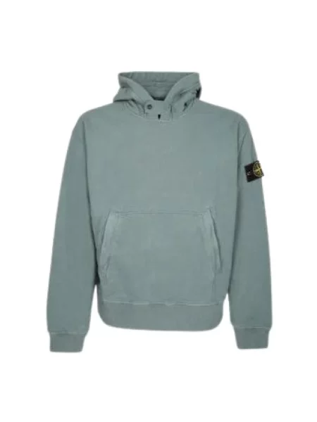 Bluza z kapturem Stone Island z kapturem z kamieniami zielona