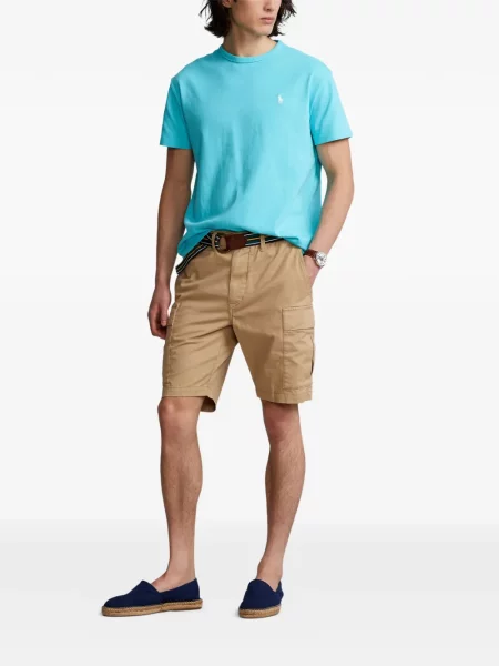 Tricou polo Polo Ralph Lauren cu glugă cu blană cu broderie roșu