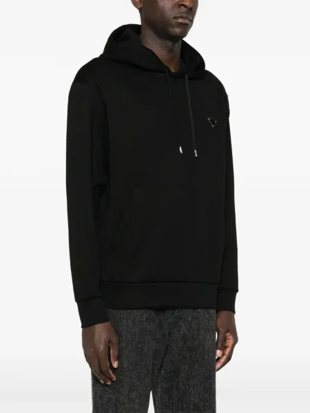 Суичър с качулка Prada черно