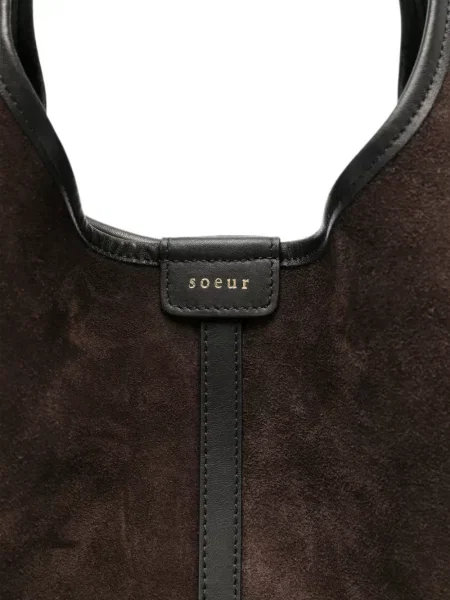 Geantă shopper Soeur din piele de căprioară maro