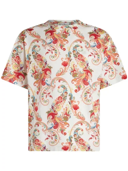 Tricou Etro cu imagine cu model paisley alb