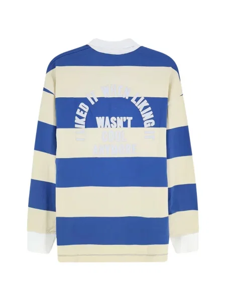 Lung tricou polo Pompeii albastru