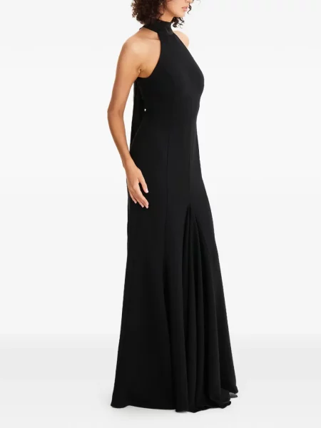 Rochie maxi Moos Studio cu gât halter de costum negru