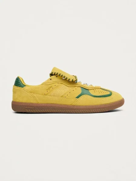 Alohas sneakers pentru femei din piele întoarsă galben