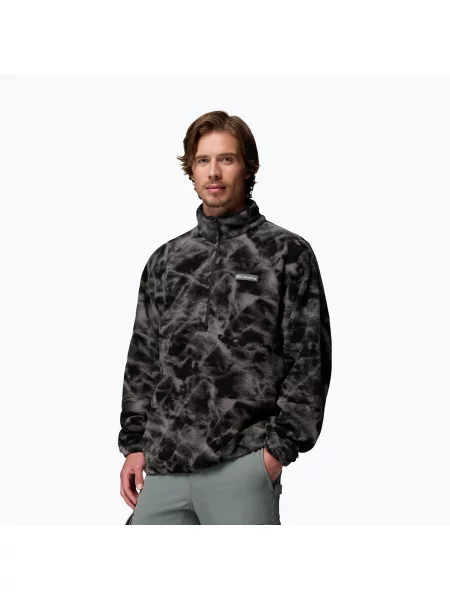 Férfi polár pulóver Columbia Timber Crest MTR Fleece Printed HZ black/icypeaks. Méret: L fekete