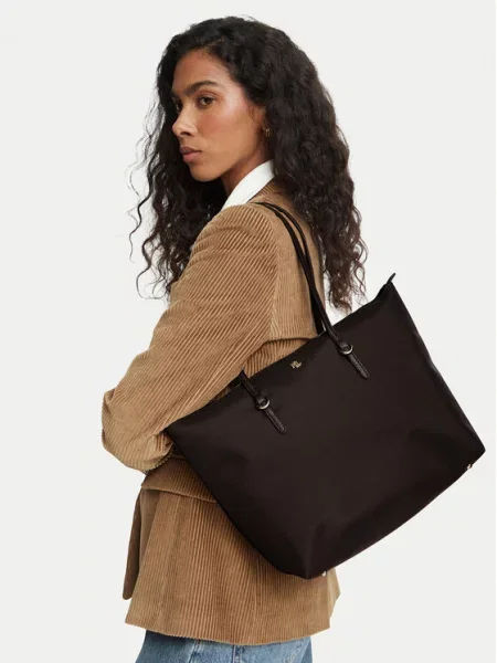 Lauren Ralph Lauren Shopper torba KEATON tamno smeđa