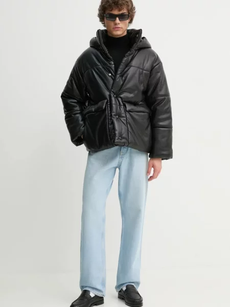 Nanushka kurtka HIDE zimowa oversize czarny