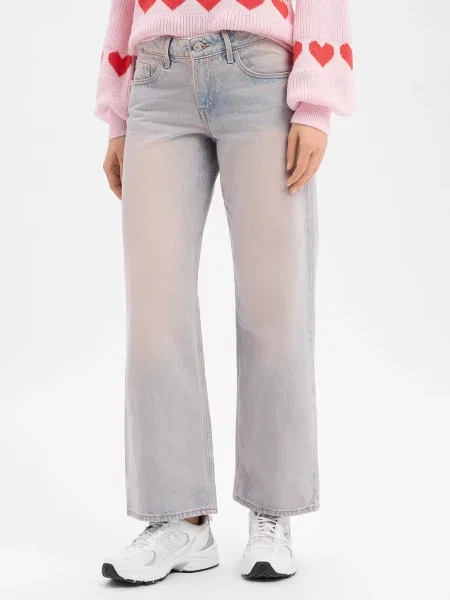 Levi's Dżinsy Low Loose Kobiety różowy|niebieski|wielokolorowy wypukły wzór tkaniny niebieskie