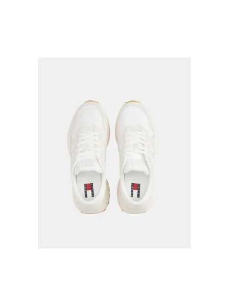 Dámske topánky Tommy Jeans Cleated Runner ecru biela