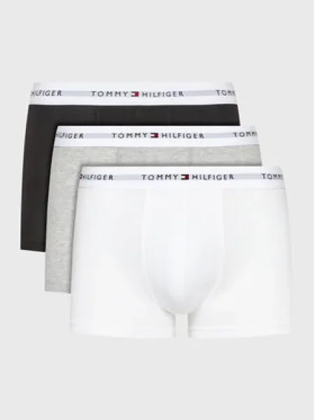 Tommy Hilfiger Underwear Boxerky Essential sivá / červená / čierna biela