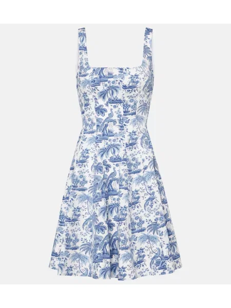 Rochie Staud cu model floral albastru