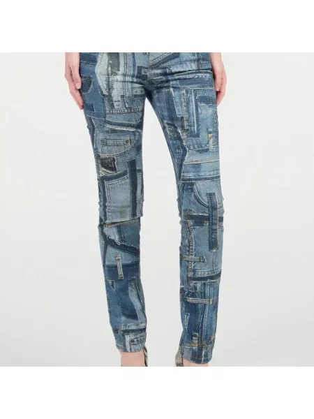 Skinny jeansy skinny Roberto Cavalli niebieskie