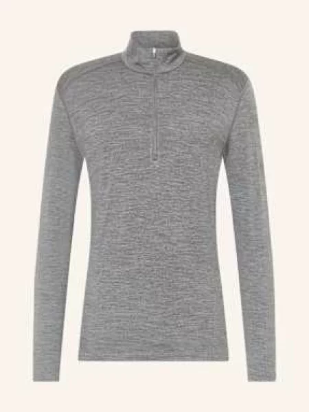 Termo mikina icebreaker Tech LS Half gritstone heather šedá