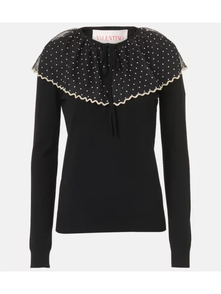 Pulover Valentino de lână negru