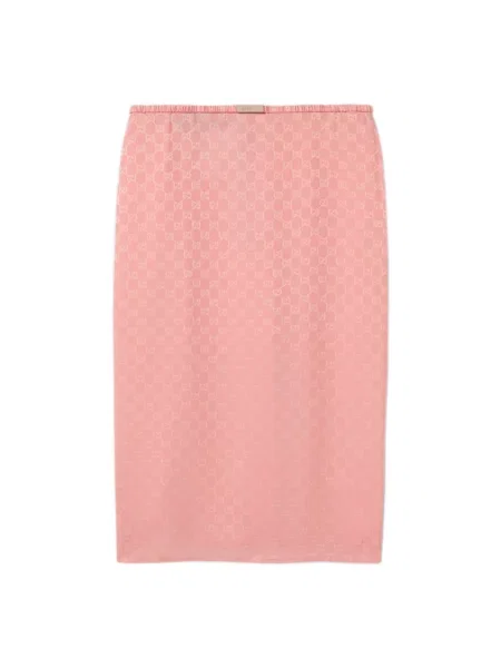 Jedwabna spódnica Gucci różowa