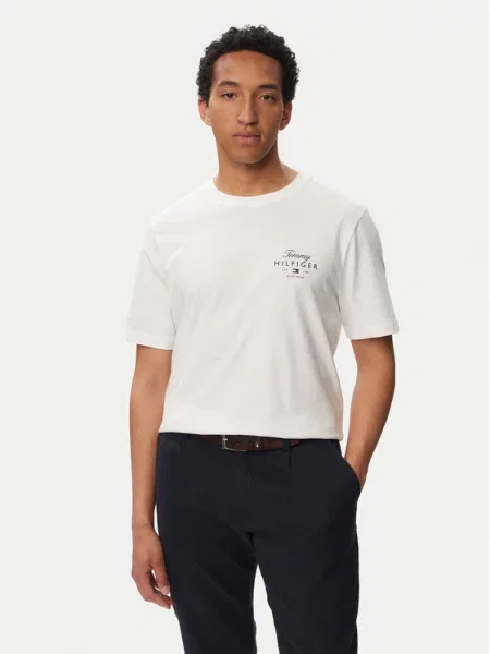 Tommy Hilfiger Tricou Script Stack alb