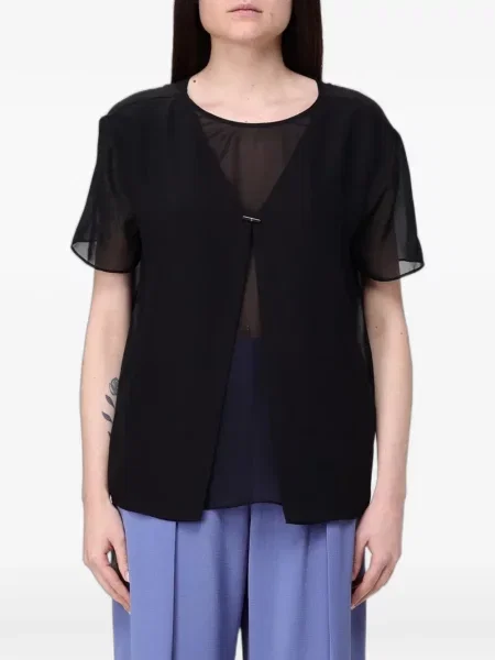 Top Emporio Armani din șifon negru