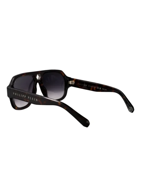 Ochelari de soare Philipp Plein Eyewear cu imprimeu geometric maro