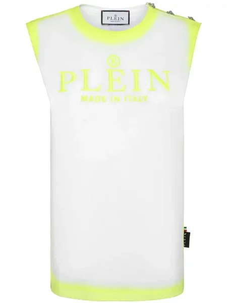 Top Philipp Plein cu broderie alb