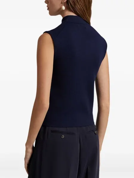 Λινή κοστούμι μπλούζα Polo Ralph Lauren με σχέδιο λευκό