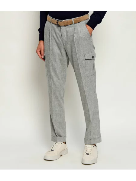 Gran Sasso De lână pantaloni chino | Tapered fit gri