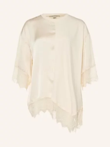 Allsaints Halenka Lenny Ze Směsi Materiálů krémová