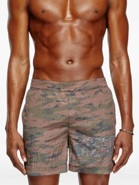Slip de baie Diesel cu model camuflaj roz