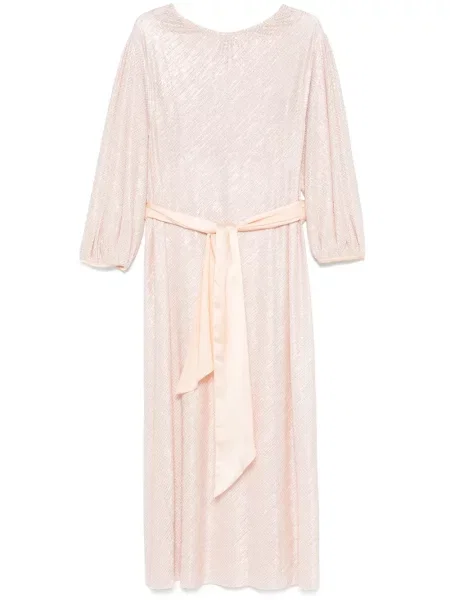 Sukienka midi Forte Forte w pepitkę do kolan garniturowa różowa