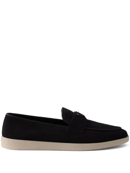 Pantofi loafer Prada din piele de căprioară negru