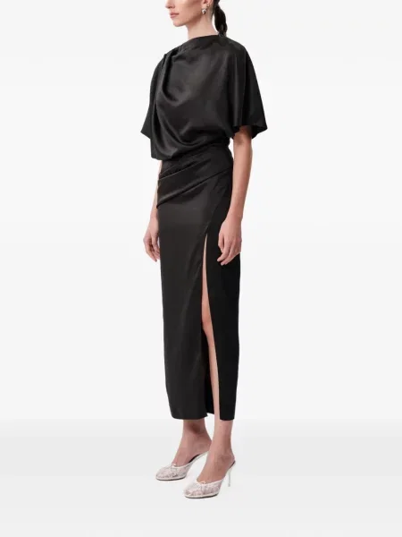 Decora rochie midi Concepto asimetrică drapată negru