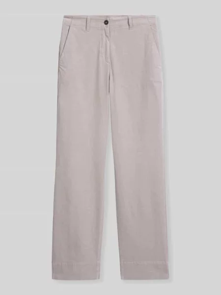 Spodnie sztruksowe o kroju straight fit z bawełnianej mieszanki Model LANDE WIDE' Marc O'polo beżowe
