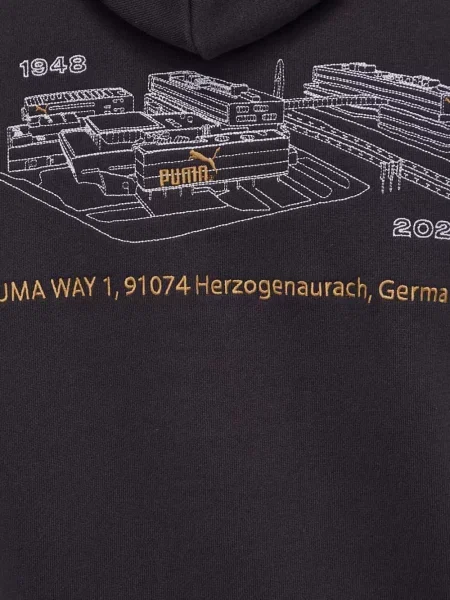 Hanorac cu glugă Puma cu broderie negru