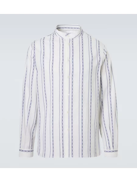 Риза Brunello Cucinelli на райета бяло