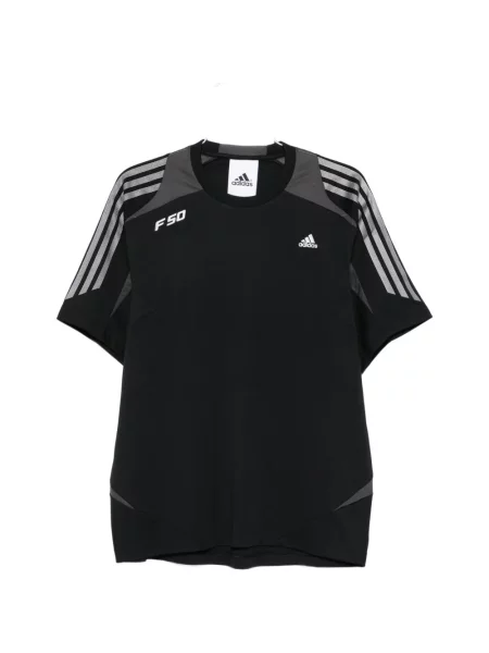 Anorak Adidas din fleece cu dungi mini alb