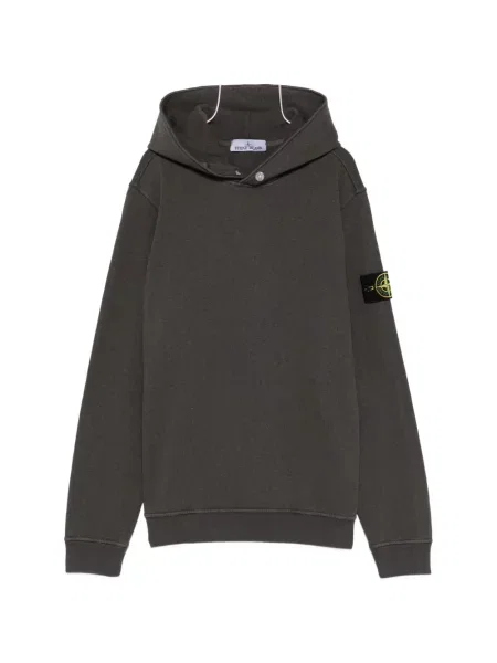 Суичър с качулка Stone Island камъни сиво
