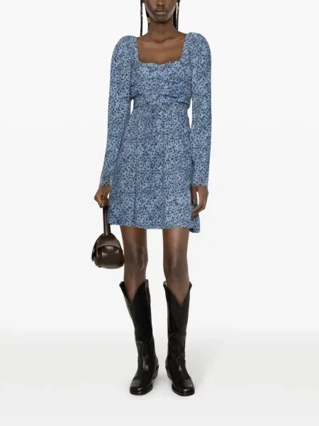Rochie Ganni cu imagine din crep albastru