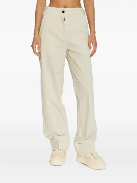 Pantaloni Moncler Grenoble de catifea cord alb