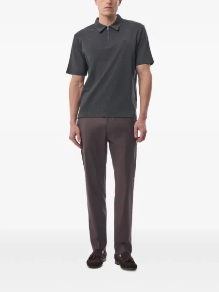 Tricou polo Megusta melange gri