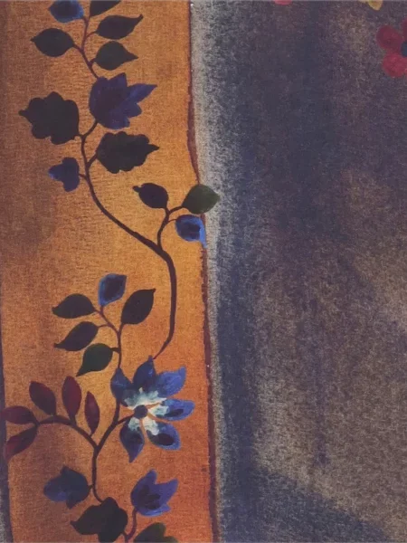 Шал Faliero Sarti с ресни на цветя синьо