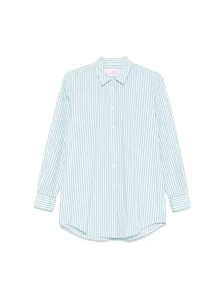 Haftowana koszula Mc2 Saint Barth w paski zielona