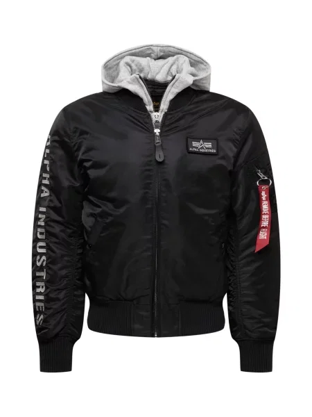 ALPHA INDUSTRIES Geacă de primăvară-toamnă D-Tec SE gri / roșu alb negru